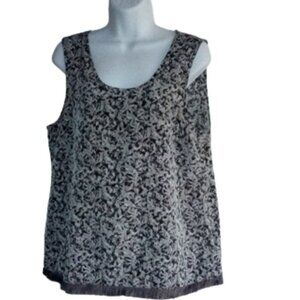 -Gray Designer Tank with Fringe Top Size Medium
